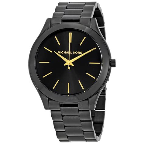 michael kors women's slim runway black watch|michael kors unisex watch.